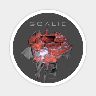Torn Brick Wall Hockey Goalie - hockey player Magnet